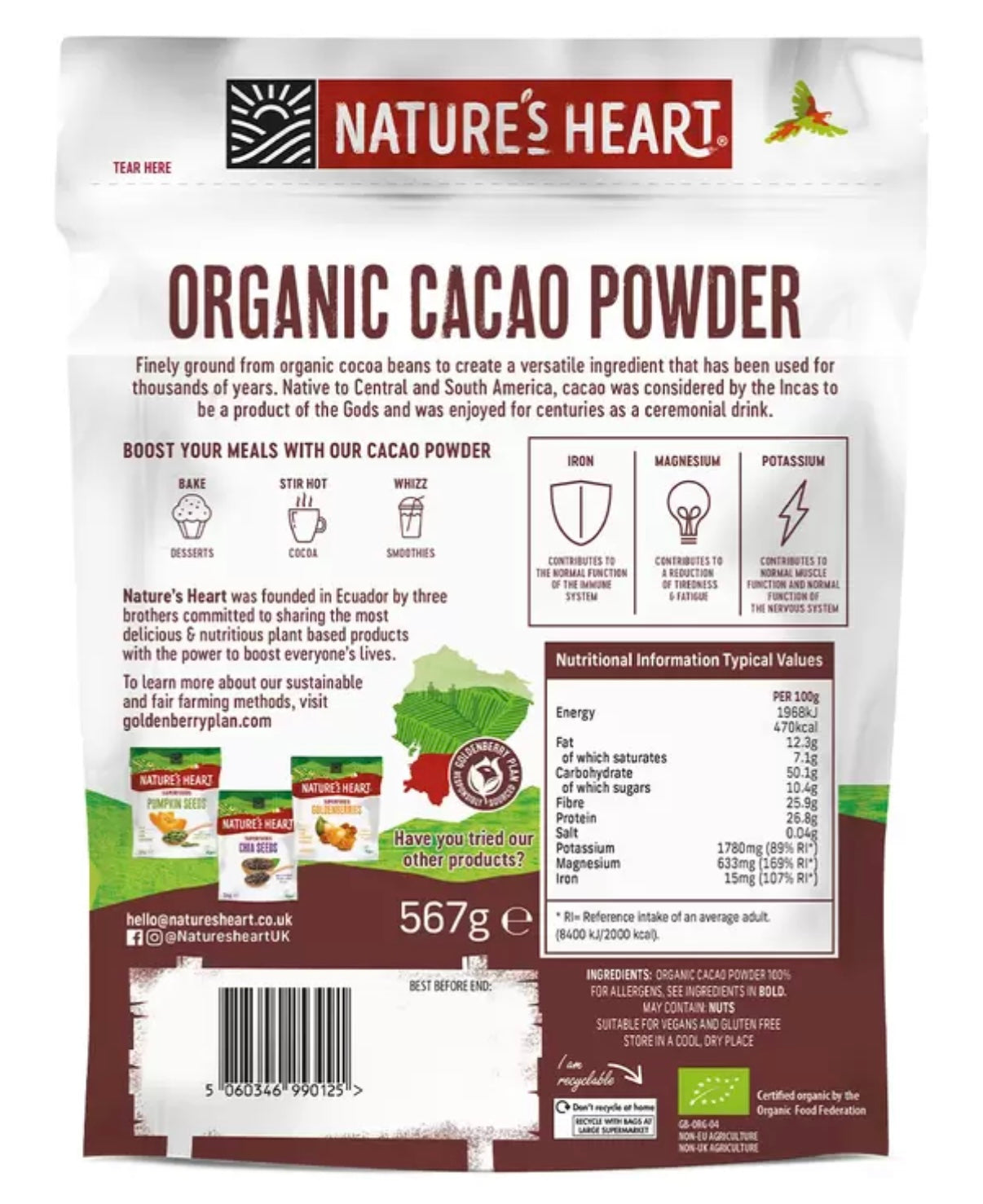 Organic 100% Cacao Powder